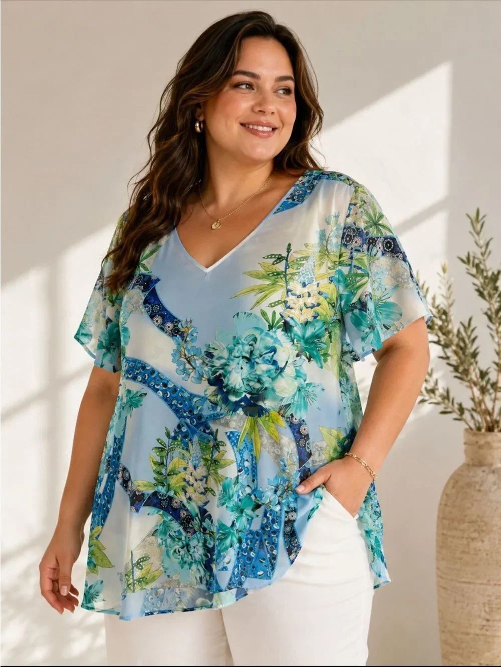 🎉5 for $45🎉 Susan Gravel top blouse shirt size L